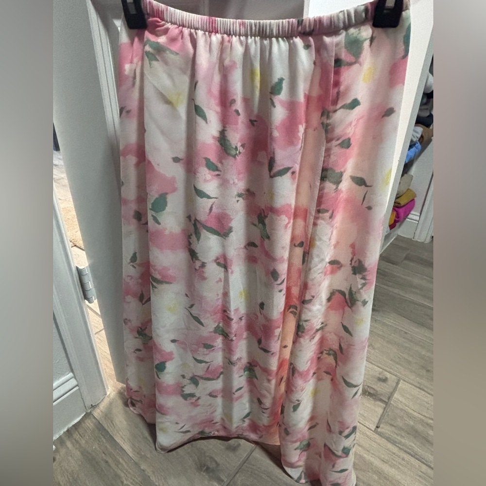 a new day Pink Floral Maxi Skirt